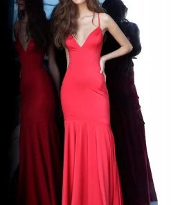 JVN By Jovani Jovani - JVN00964 Plunging V-neck Trumpet Dress 9 JVN By Jovani Jovani - JVN00964 Plunging V-neck Trumpet Dress