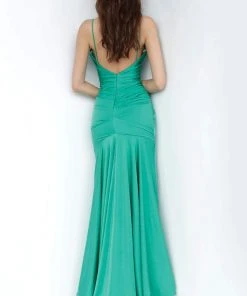 JVN By Jovani Formal Gowns Jovani - JVN00968 Long Cowl Neck Ruched Trumpet Gown 6 JVN By Jovani Formal Gowns Jovani - JVN00968 Long Cowl Neck Ruched Trumpet Gown