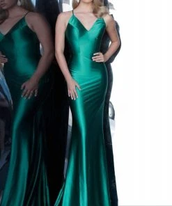 JVN By Jovani Jovani - JVN02048 Long V-Neck Satin Mermaid Gown 11 JVN By Jovani Jovani - JVN02048 Long V-Neck Satin Mermaid Gown
