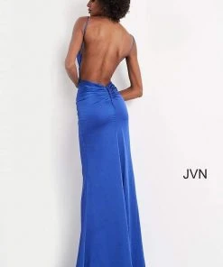 JVN By Jovani Jovani - JVN02048 Long V-Neck Satin Mermaid Gown 9 JVN By Jovani Jovani - JVN02048 Long V-Neck Satin Mermaid Gown