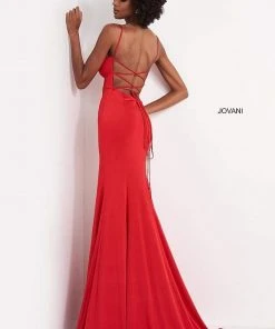 JVN By Jovani Jovani - JVN02071 Plunging V-neck Fit And Flare Dress Formal Gowns 13 JVN By Jovani Jovani - JVN02071 Plunging V-neck Fit And Flare Dress Formal Gowns