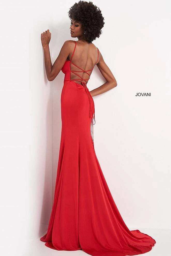 JVN By Jovani Jovani - JVN02071 Plunging V-neck Fit And Flare Dress Formal Gowns 7 JVN By Jovani Jovani - JVN02071 Plunging V-neck Fit And Flare Dress Formal Gowns