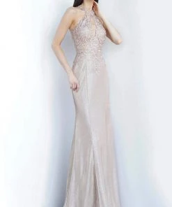 JVN By Jovani Jovani - JVN02746 Floral Embroidered Halter Dress