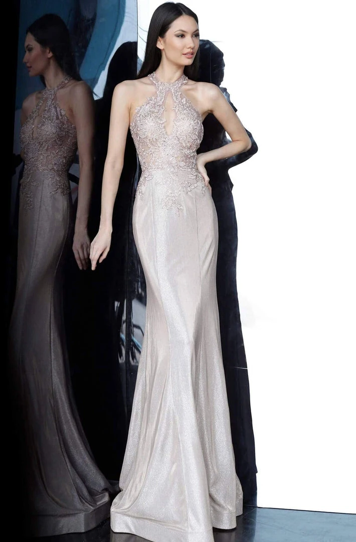 JVN By Jovani Jovani - JVN02746 Floral Embroidered Halter Dress 5 JVN By Jovani Jovani - JVN02746 Floral Embroidered Halter Dress