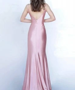 JVN By Jovani Jovani - JVN03104SC Sleeveless Ruched Long Dress - 1 Pc Dusty Pink In Size 2 Available