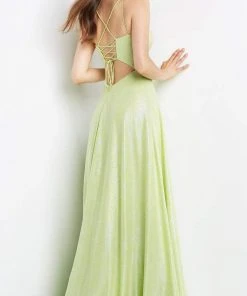 JVN By Jovani Jovani - JVN08490 V-Neck Back Cutout A-Line Dress