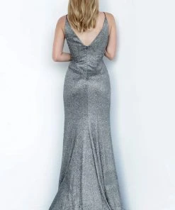 JVN By Jovani Jovani - JVN2164 Deep V-neck Trumpet Dress With Train Formal Gowns