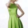 JVN By Jovani Jovani - JVN2181 Halter Satin A-line Dress Cocktail Dresses