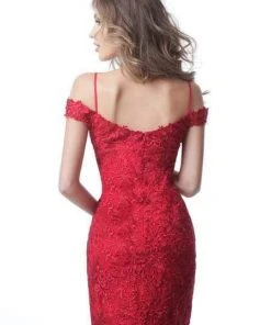 JVN By Jovani Jovani - JVN2291 Embroidered Plunging Cold Shoulder Dress Cocktail Dresses 5 JVN By Jovani Jovani - JVN2291 Embroidered Plunging Cold Shoulder Dress Cocktail Dresses