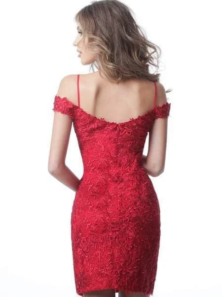 JVN By Jovani Jovani - JVN2291 Embroidered Plunging Cold Shoulder Dress Cocktail Dresses 4 JVN By Jovani Jovani - JVN2291 Embroidered Plunging Cold Shoulder Dress Cocktail Dresses