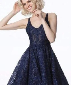 JVN By Jovani Jovani - JVN2362 Embellished Scoop Neck A-line Dress