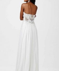 JVN By Jovani Formal Gowns Jovani - JVN30805 Strapless Sweetheart Sheer Lace Bodice Long Gown