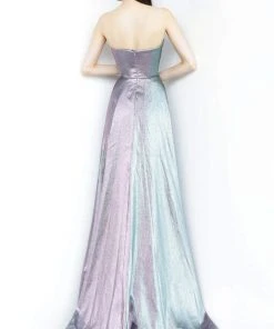 JVN By Jovani Jovani - JVN3775 Strapless Sweetheart Bodice Metallic Gown