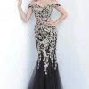 JVN By Jovani Formal Gowns Jovani - JVN3907 Lace Appliqued Tulle Mermaid Dress 2 JVN By Jovani Formal Gowns Jovani - JVN3907 Lace Appliqued Tulle Mermaid Dress