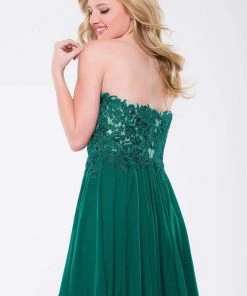 JVN By Jovani Jovani - JVN47312 Strapless Lace Sweetheart A-line Dress Cocktail Dresses