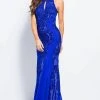 JVN By Jovani Jovani - JVN55869 Beaded Lace Halter Sheath Dress Formal Gowns