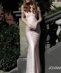 JVN By Jovani Jovani - JVN60139 Patterned Sparkle Off Shoulder Long Gown 12 JVN By Jovani Jovani - JVN60139 Patterned Sparkle Off Shoulder Long Gown