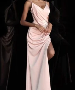 JVN By Jovani Jovani - JVN61571 Sleeveless Plunging V-neck Sheath Dress Formal Gowns