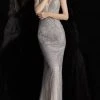 JVN By Jovani Formal Gowns Jovani - JVN62500 Metallic Illusion V-Neck Sheath Gown 1 JVN By Jovani Formal Gowns Jovani - JVN62500 Metallic Illusion V-Neck Sheath Gown