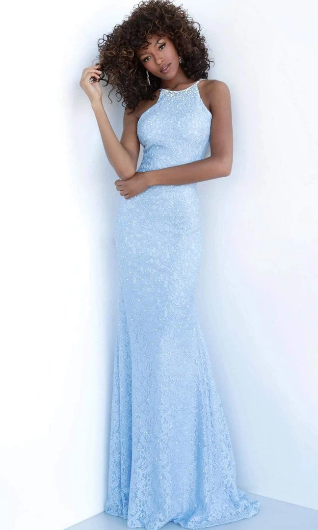 JVN By Jovani Jovani - JVN64010 High Halter Beaded Lace Gown 3 JVN By Jovani Jovani - JVN64010 High Halter Beaded Lace Gown