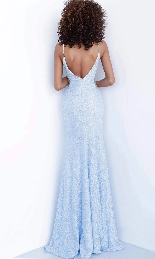 JVN By Jovani Jovani - JVN64010 High Halter Beaded Lace Gown 4 JVN By Jovani Jovani - JVN64010 High Halter Beaded Lace Gown