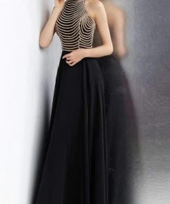 JVN By Jovani Jovani - JVN65987 Embellished High Halter A-line Dress