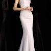 JVN By Jovani Formal Gowns Jovani - JVN67090 Sleeveless Bateau Mermaid Dress With Train 2 JVN By Jovani Formal Gowns Jovani - JVN67090 Sleeveless Bateau Mermaid Dress With Train