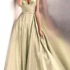 JVN By Jovani Jovani - JVN67647 Plunging V-Neck Metallic Ballgown