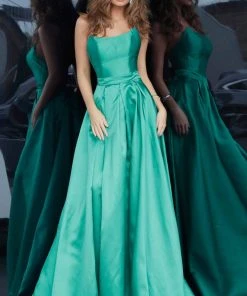 JVN By Jovani Jovani - JVN67858 Strapless Pleated Ballgown With Slit And Train 10 JVN By Jovani Jovani - JVN67858 Strapless Pleated Ballgown With Slit And Train