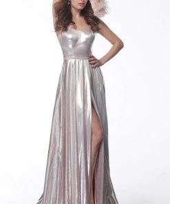 JVN By Jovani Jovani - JVN68195 Sleeveless Scoop Metallic A-Line Dress Formal Gowns 9 JVN By Jovani Jovani - JVN68195 Sleeveless Scoop Metallic A-Line Dress Formal Gowns