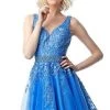 JVN By Jovani Jovani - JVN68267 Bedazzled V-neck A-line Cocktail Dress