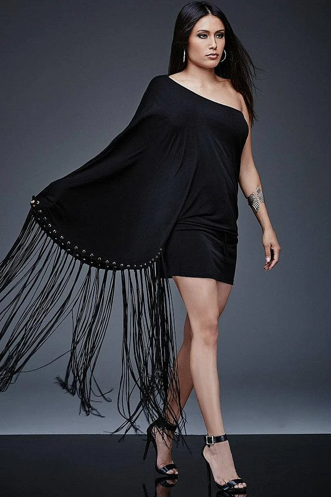 Jovani - M509 Wide Sleeve One-Shoulder Cocktail Dress 3 Jovani - M509 Wide Sleeve One-Shoulder Cocktail Dress