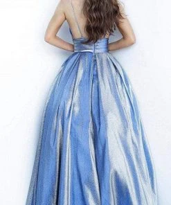 Jovani - Metallic Pleated Sweetheart Ballgown 2094SC - 1 Pc Rose/Gold In Size 16 Available