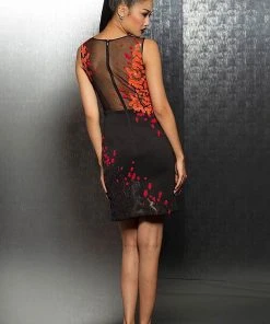 Jovani - Short Dress With Multi-Colored Pattern M103 Cocktail Dresses 5 Jovani - Short Dress With Multi-Colored Pattern M103 Cocktail Dresses