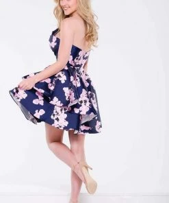 JVN By Jovani Jovani - Short Strapless Printed Dress JVN45681 Cocktail Dresses