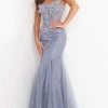 Jovani - Strapless Corset Ornate Mermaid 3623SC - 1 Pc Grey/Purple In Size 6 Available Formal Gowns