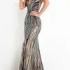 Formal Gowns Jovani - Strapless Sequin Evening Gown 04809SC - 1 Pc Black/Multi In Size 4 Available