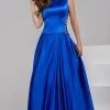 Jovani - Stunning Satin Boat Neckline V Back Ball Gown 42470 2 Jovani - Stunning Satin Boat Neckline V Back Ball Gown 42470