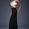 Jovani - Two-Tone Spaghetti Strap Multi Cutouts Evening Dress M511