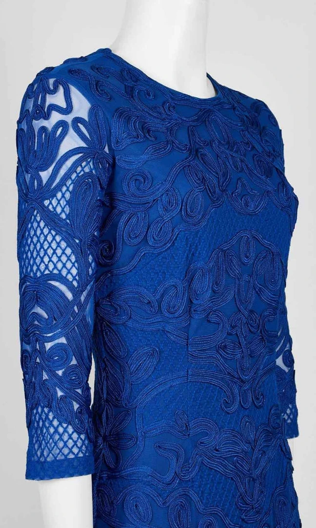 JS Collections - 866225 Quarter Sleeve Soutache Sheath Dress Plus Size Dresses 8 JS Collections - 866225 Quarter Sleeve Soutache Sheath Dress Plus Size Dresses