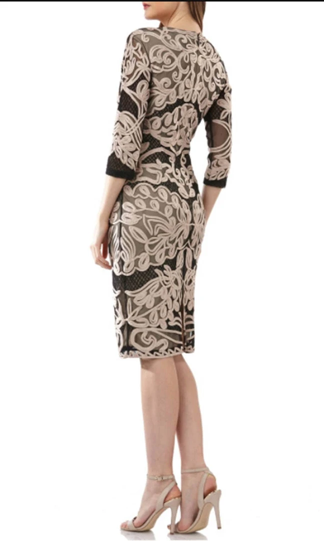 JS Collections - 866225 Quarter Sleeve Soutache Sheath Dress Plus Size Dresses 4 JS Collections - 866225 Quarter Sleeve Soutache Sheath Dress Plus Size Dresses