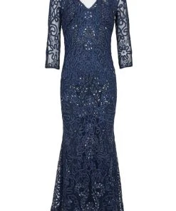 Formal Gowns JS Collections - 866348 Sequined V Neck Dress With Bolero 12 Formal Gowns JS Collections - 866348 Sequined V Neck Dress With Bolero