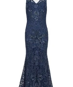 Formal Gowns JS Collections - 866348 Sequined V Neck Dress With Bolero 14 Formal Gowns JS Collections - 866348 Sequined V Neck Dress With Bolero