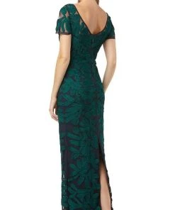 Formal Gowns JS Collections - 866747 Illusion Neckline Soutache Long Sheath Gown