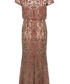 Formal Gowns JS Collections - 866967 Embroidered Blouson Long Dress 14 Formal Gowns JS Collections - 866967 Embroidered Blouson Long Dress