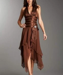 La Femme - 11906 High Low Halter Prom Dress Formal Gowns