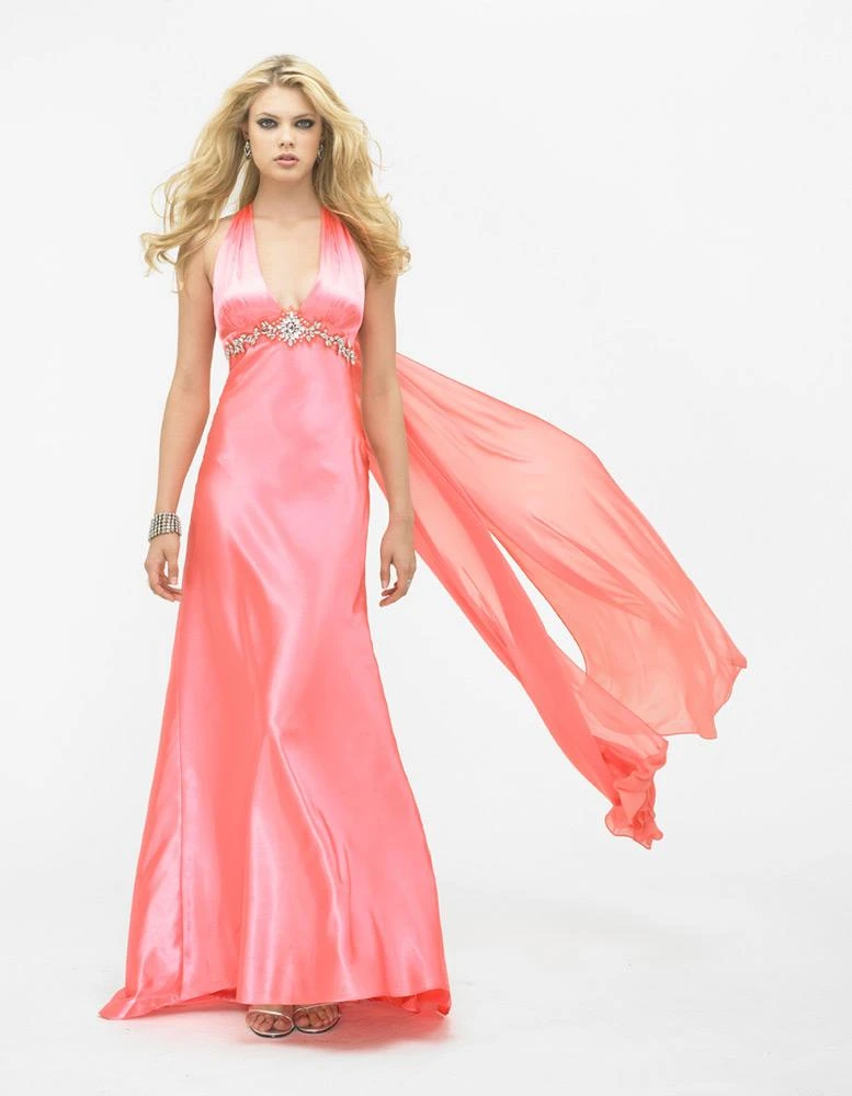 La Femme - 12262 Halter Style Bead Embellished Empire Evening Gown 3 La Femme - 12262 Halter Style Bead Embellished Empire Evening Gown