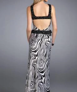 La Femme - 13298 Sensational Glittering Square Neck Sheath Dress