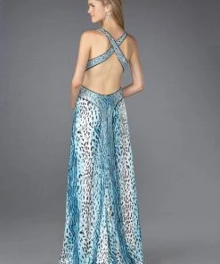 La Femme - 13453 Elegant Long Multi-Colored Dress Formal Gowns