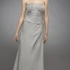 La Femme - 13672 Embellished Ruched Strapless Straight Neck A-line Dress Formal Gowns